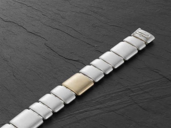 Gliederarmband 925 Silber und 750 Gold